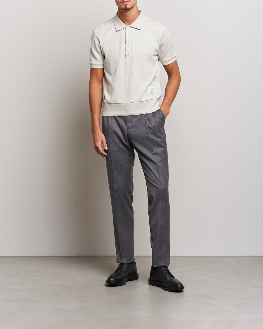 Herr | Pikéer | Thom Browne | Short Sleeve Knitted Polo Natural White
