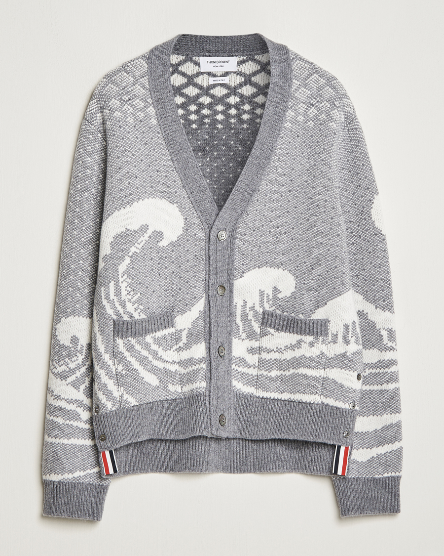 Herr | Tröjor | Thom Browne | Fair Isle Jacquard Cardigan Grey