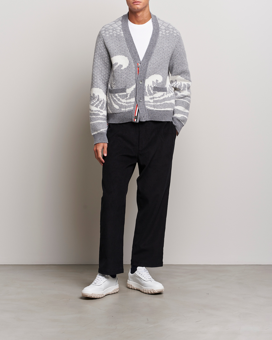 Herr | Tröjor | Thom Browne | Fair Isle Jacquard Cardigan Grey