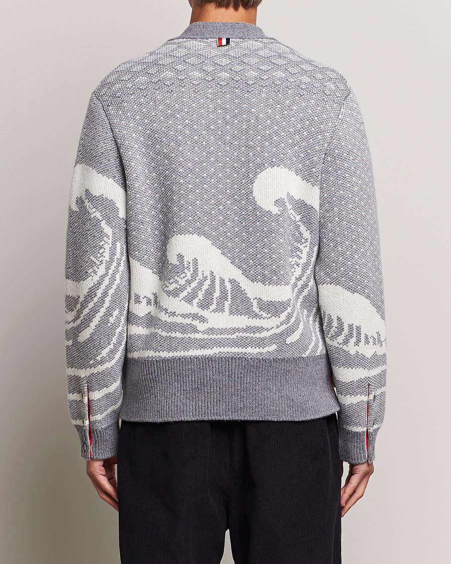 Herr | Tröjor | Thom Browne | Fair Isle Jacquard Cardigan Grey