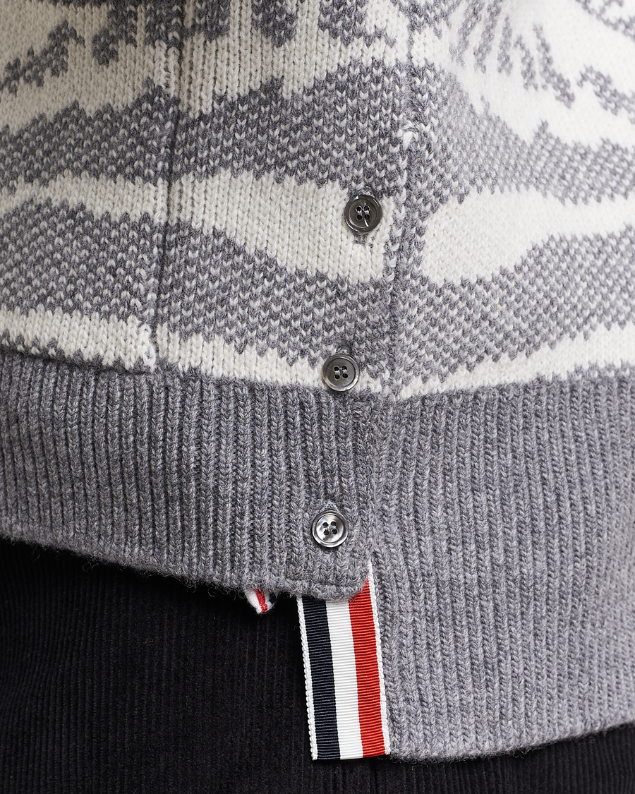 Herr | Tröjor | Thom Browne | Fair Isle Jacquard Cardigan Grey