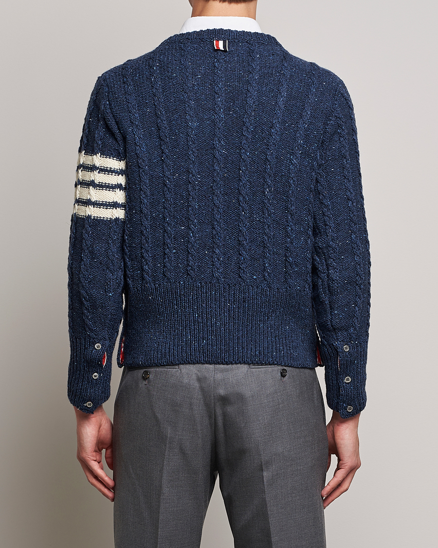 Herr | Tröjor | Thom Browne | Donegal Cable Sweater Blue