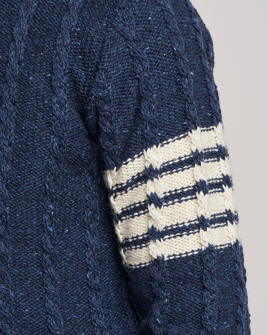 Herr | Tröjor | Thom Browne | Donegal Cable Sweater Blue
