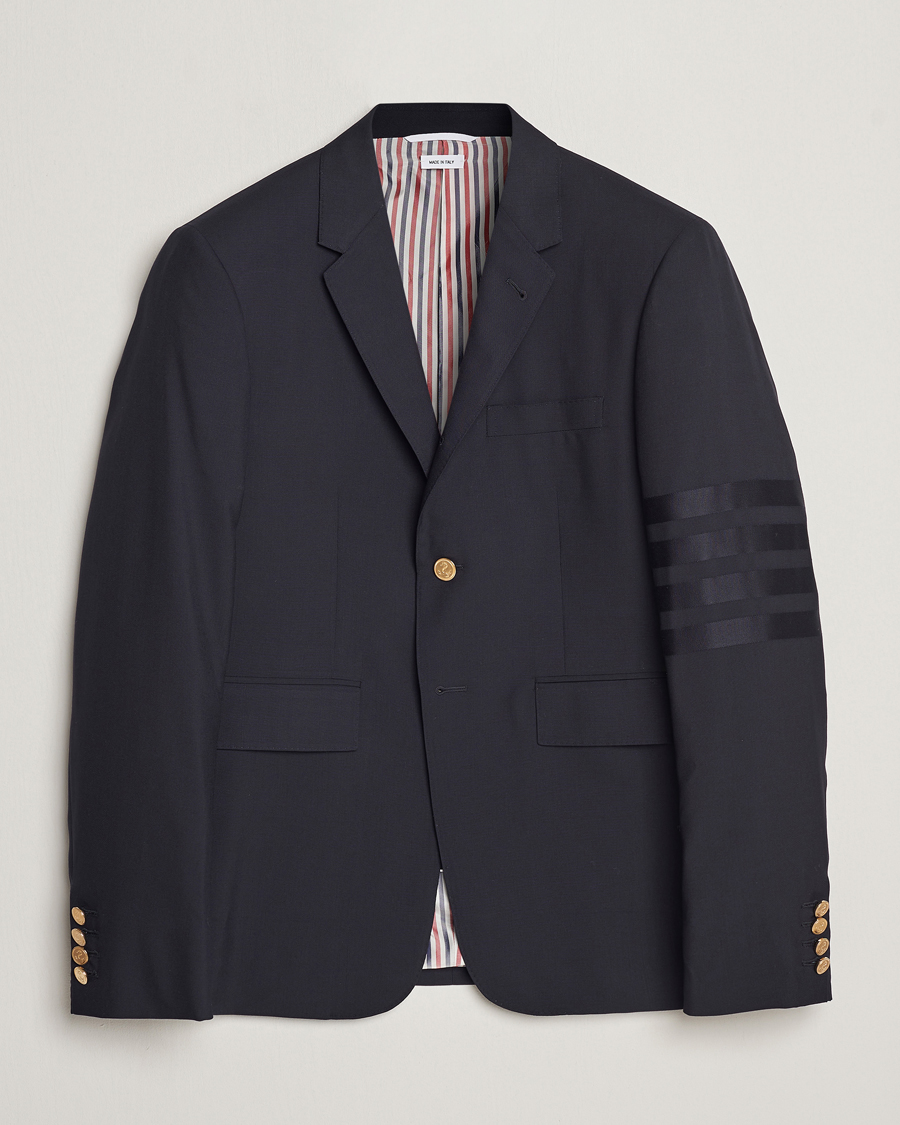 Herr | Kavajer | Thom Browne | Tonal 4 Bar Wool Blazer Navy