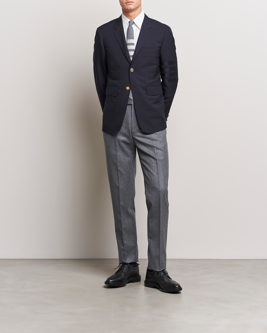Herr | Kavajer | Thom Browne | Tonal 4 Bar Wool Blazer Navy