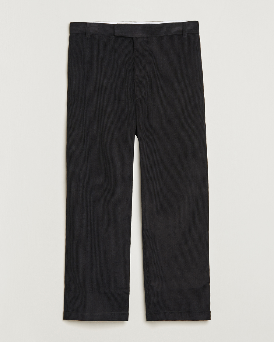 Herr | Byxor | Thom Browne | Straight Cropped Corduroy Trousers Black