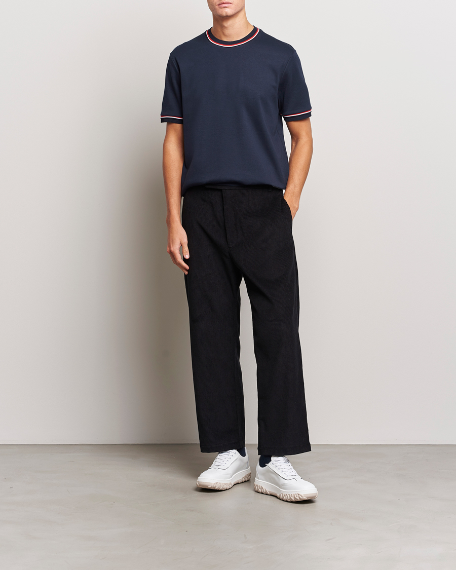 Herr | T-Shirts | Thom Browne | RWB Stripe Short Sleeve T-Shirt Navy