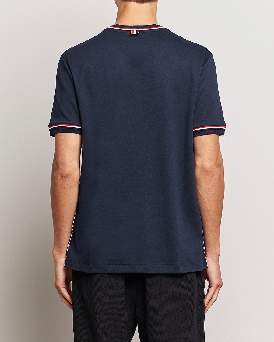Herr | T-Shirts | Thom Browne | RWB Stripe Short Sleeve T-Shirt Navy