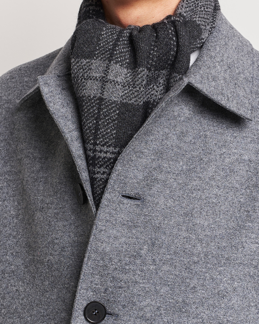 Herr |  | Thom Browne | Wool/Cashmere Tartan Jacquard Scarf Dark Grey