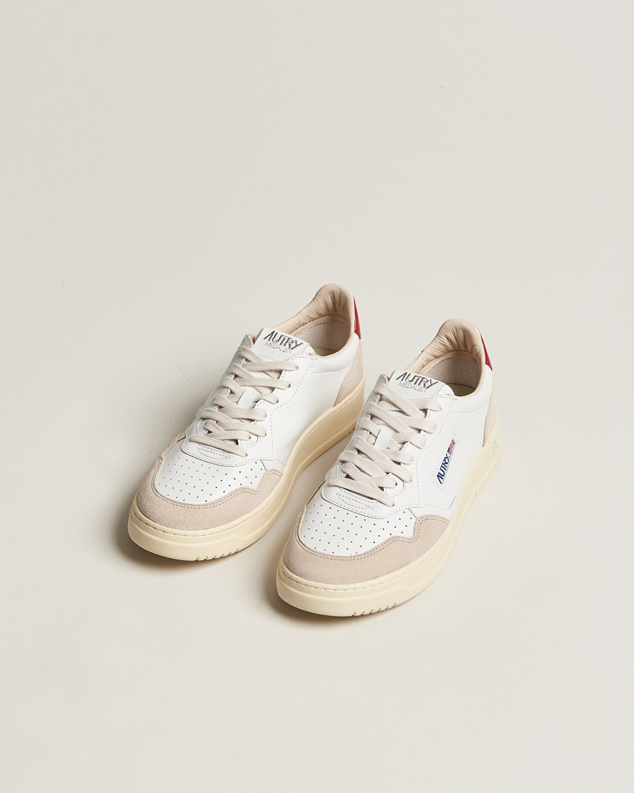 Herr | Sneakers | Autry | Medalist Low Leather/Suede Sneaker White/Red