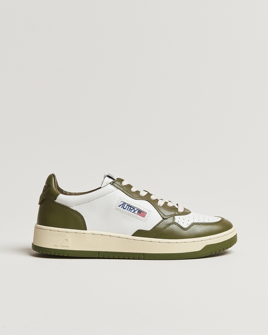 Herr | Autry Medalist Low Bicolor Leather Sneaker Military Olive | Autry | Medalist Low Bicolor Leather Sneaker Military Olive