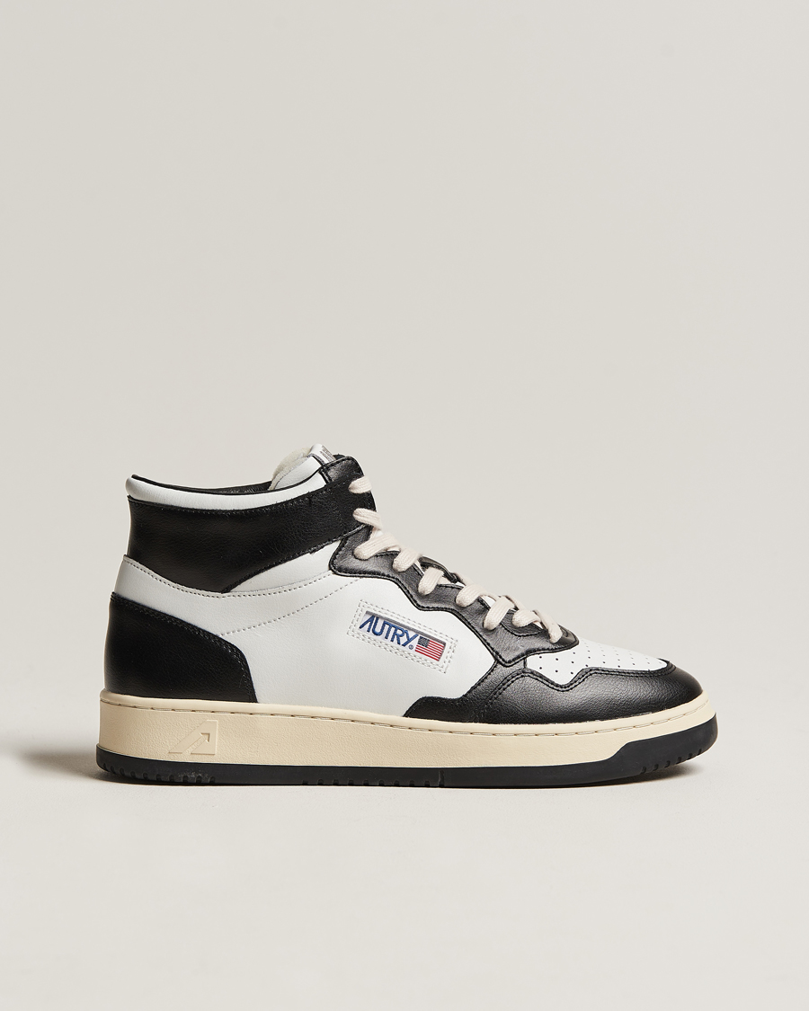 Herr | Autry Medalist Mid Bicolor Leather Sneaker Black | Autry | Medalist Mid Bicolor Leather Sneaker Black