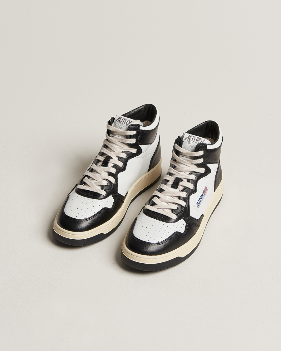 Herr | Autry Medalist Mid Bicolor Leather Sneaker Black | Autry | Medalist Mid Bicolor Leather Sneaker Black
