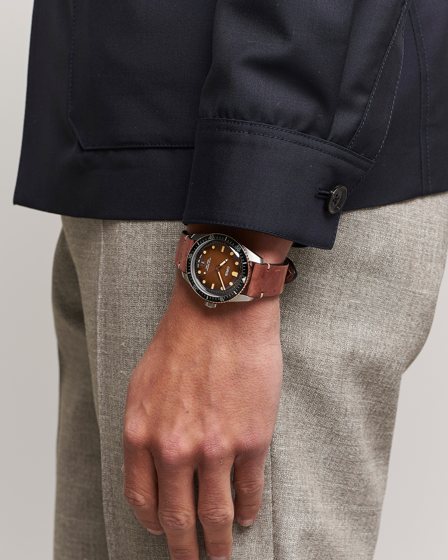 Herr | Oris Divers Sixty-Five 40mm Leather Bracelet Brown | Oris | Divers Sixty-Five 40mm Leather Bracelet Brown