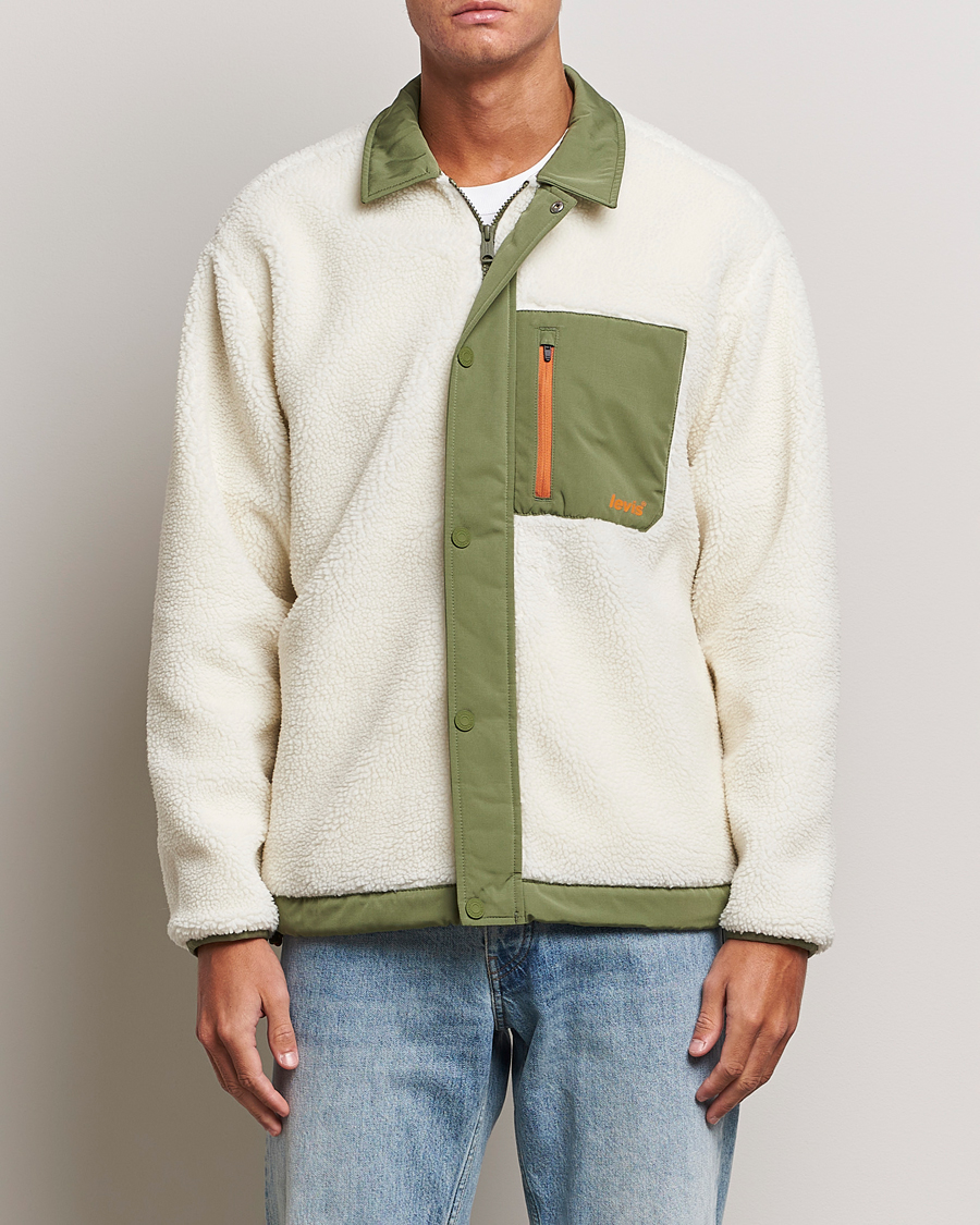Herr | Tröjor | Levi's | Buchanan Sherpa Jacket White/Green