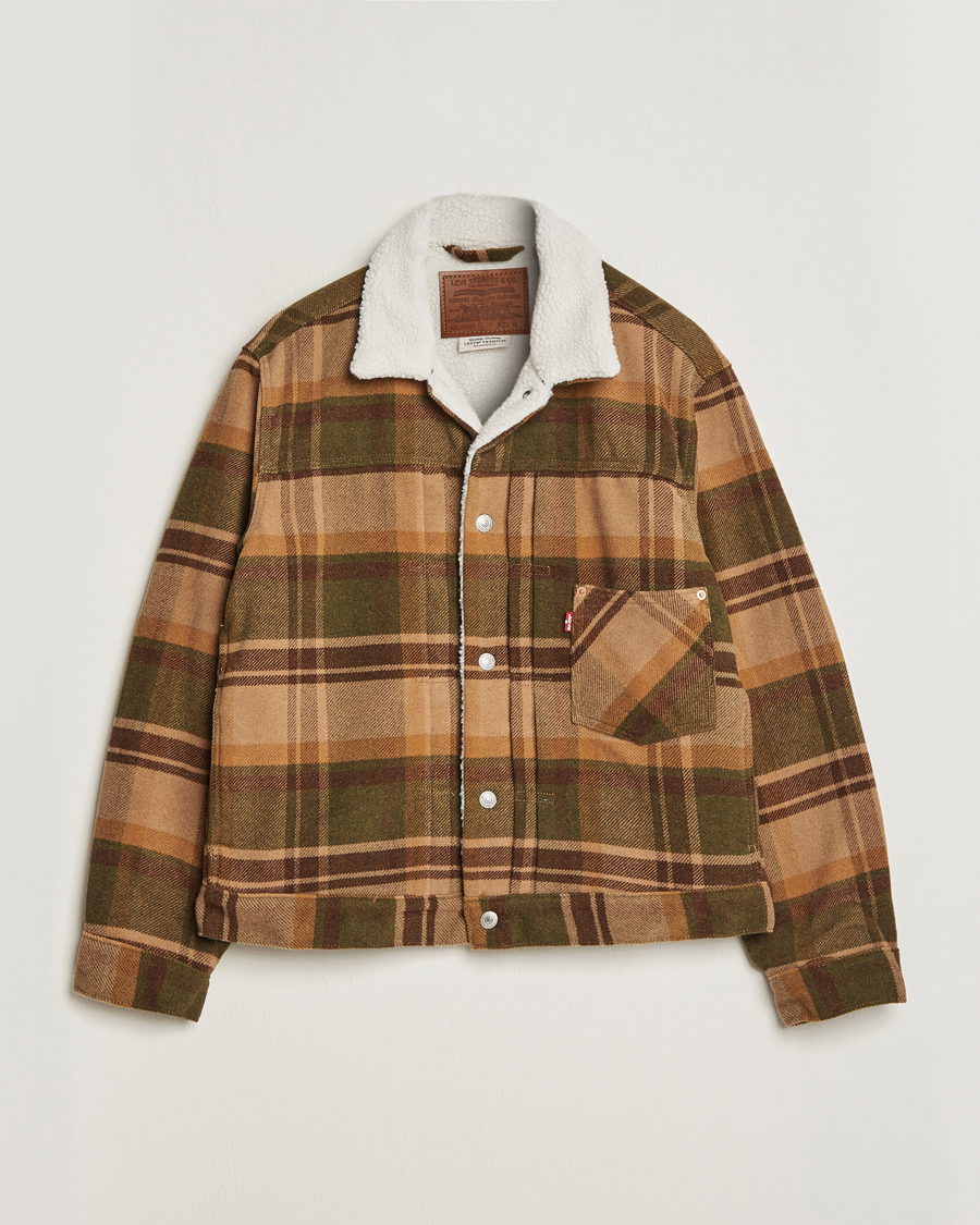 Herr | Jackor | Levi's | Type I Checked Sherpa Trucker Winter Moss