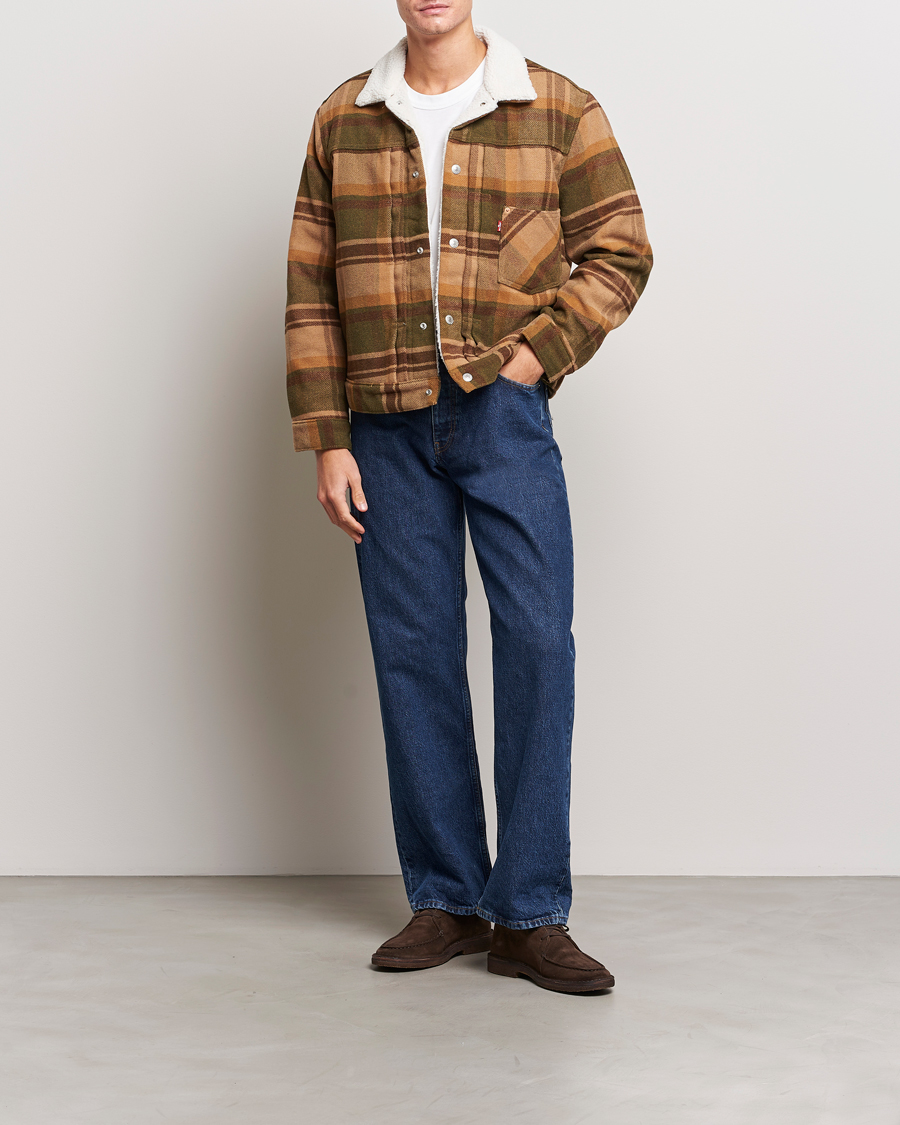 Herr | Jackor | Levi's | Type I Checked Sherpa Trucker Winter Moss
