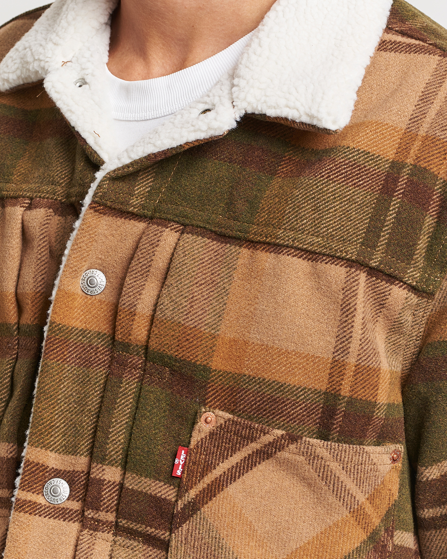 Herr | Jackor | Levi's | Type I Checked Sherpa Trucker Winter Moss