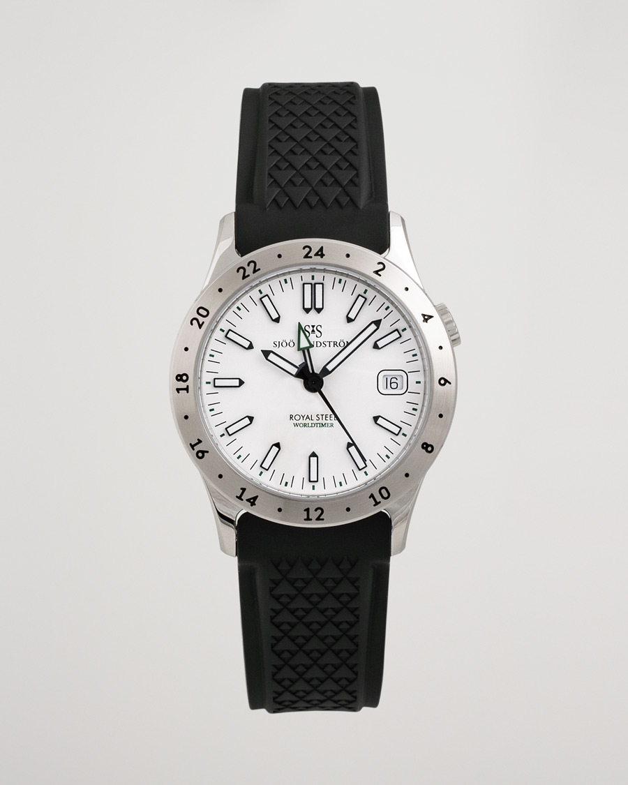 Herr | Sjöö Sandström Pre-Owned Royal Steel Worldtimer 36mm SS-1836-WT | Sjöö Sandström Pre-Owned | Royal Steel Worldtimer 36mm SS-1836-WT