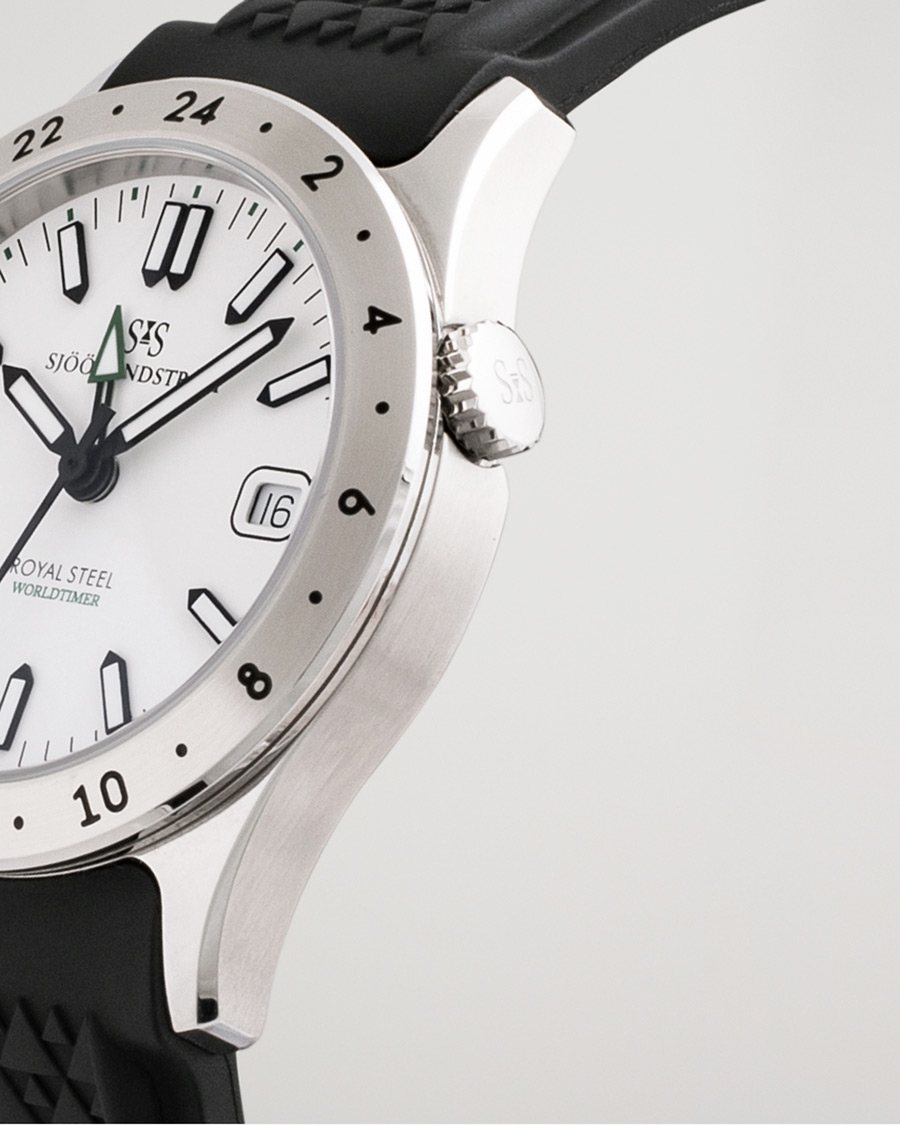 Herr | Sjöö Sandström Pre-Owned Royal Steel Worldtimer 36mm SS-1836-WT | Sjöö Sandström Pre-Owned | Royal Steel Worldtimer 36mm SS-1836-WT