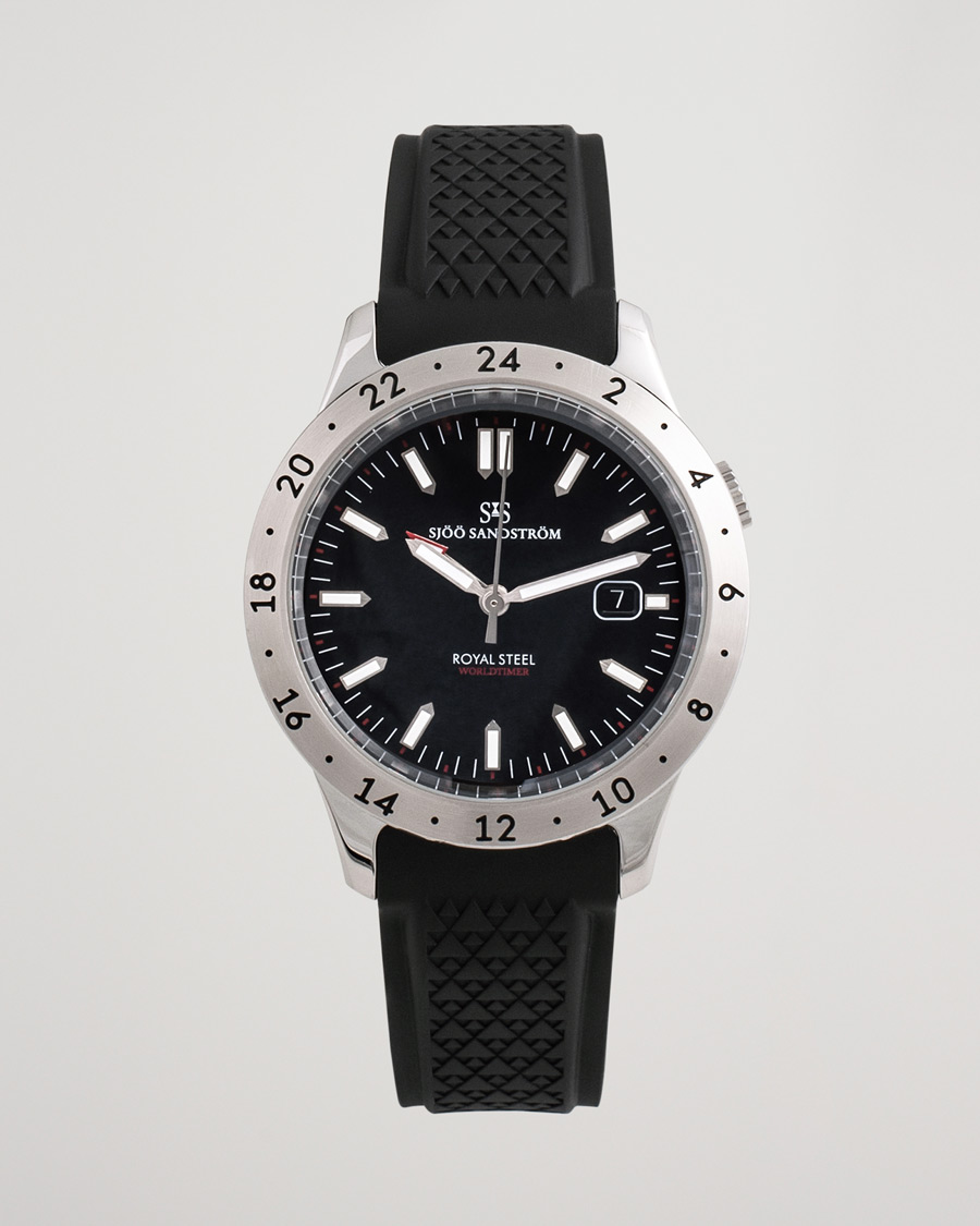 Herr | Sjöö Sandström Pre-Owned Royal Steel Worldtimer 41mm SS-1841-WT | Sjöö Sandström Pre-Owned | Royal Steel Worldtimer 41mm SS-1841-WT