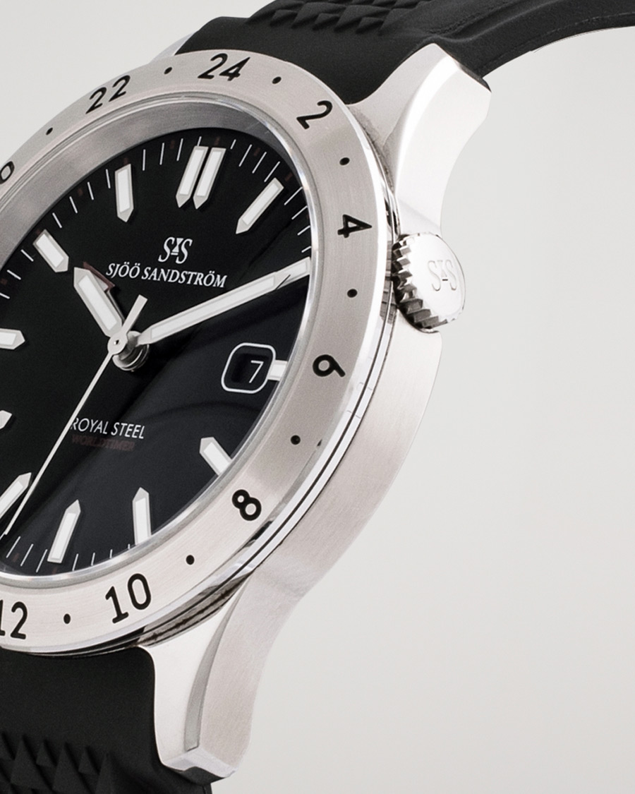 Herr | Sjöö Sandström Pre-Owned Royal Steel Worldtimer 41mm SS-1841-WT | Sjöö Sandström Pre-Owned | Royal Steel Worldtimer 41mm SS-1841-WT