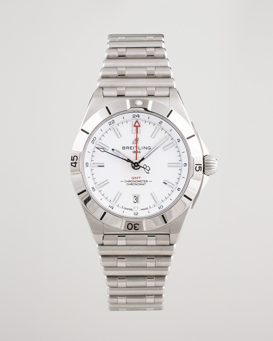 Herr | Breitling Pre-Owned Chronomat GMT 40 A32398 Steel White | Breitling Pre-Owned | Chronomat GMT 40 A32398 Steel White
