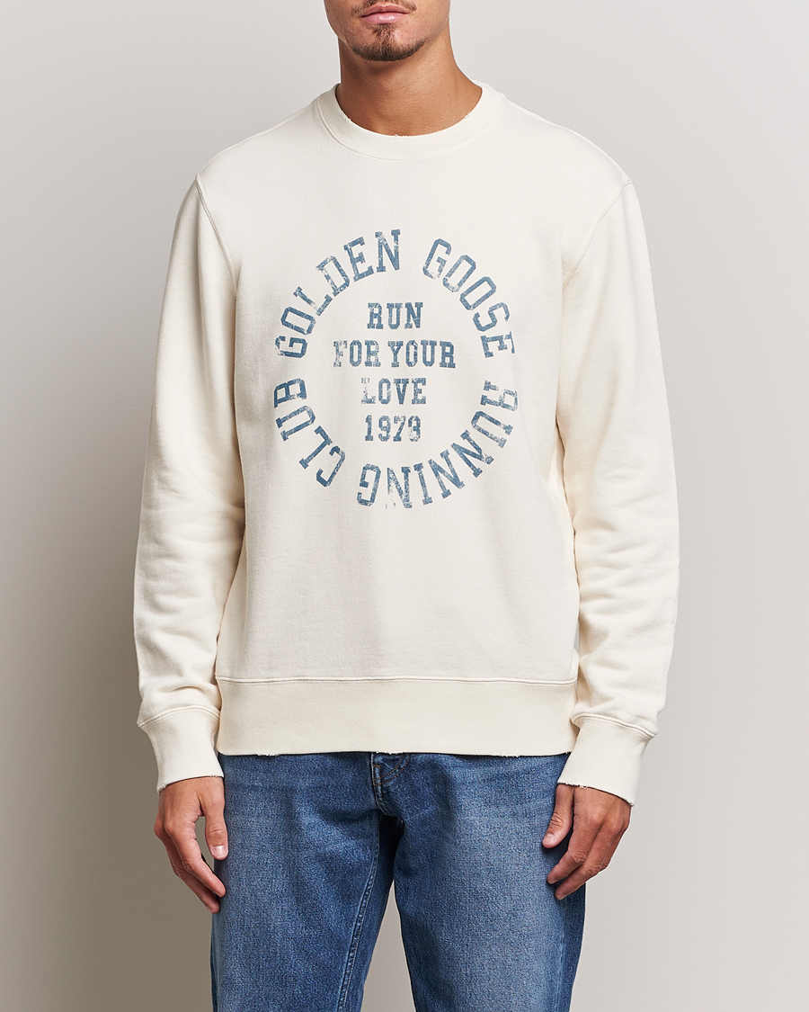 Herr | Tröjor | Golden Goose | Deluxe Brand Running Club Sweatshirt Heritage White