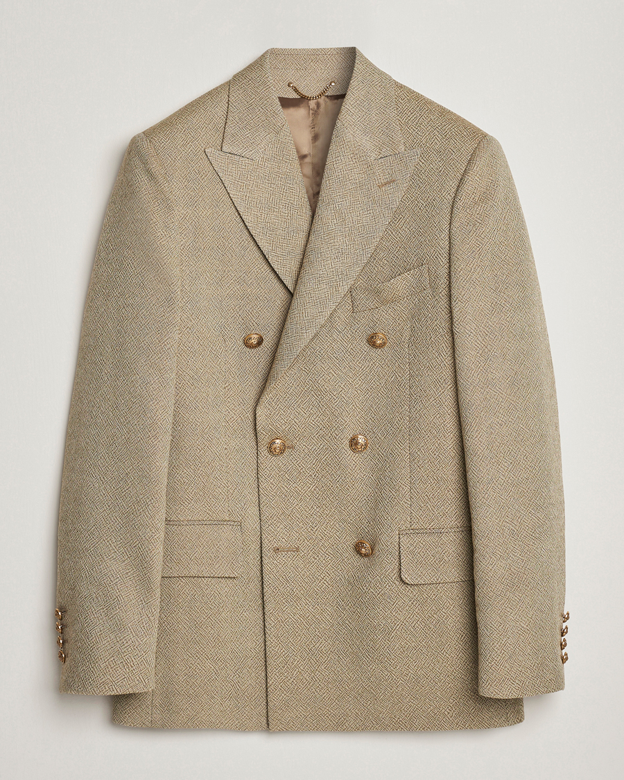 Herr | Kavajer | Golden Goose | Deluxe Brand Double Breasted Blazer Beige
