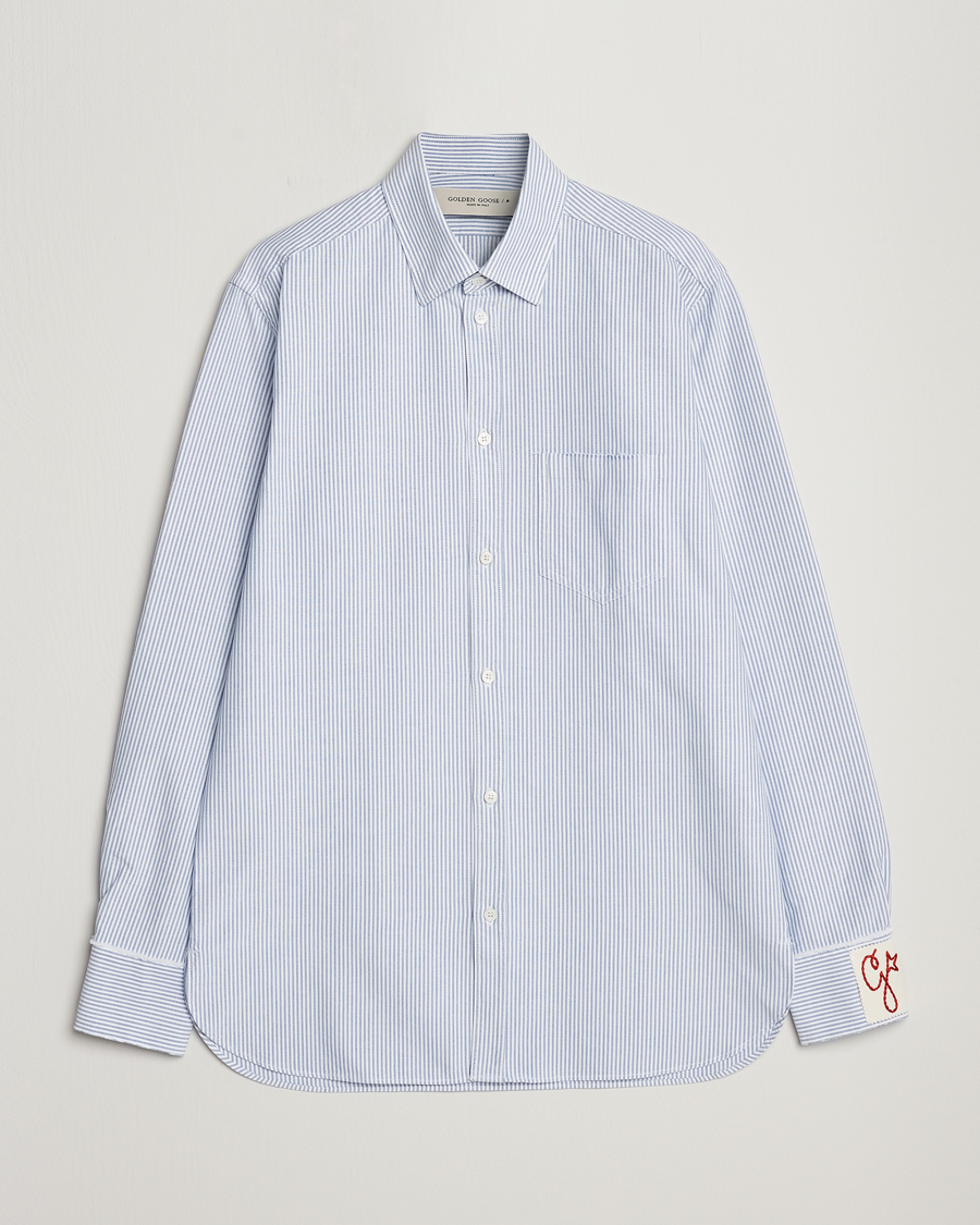 Herr | Skjortor | Golden Goose | Deluxe Brand Regular Fit Striped Oxford Shirt Light Blue
