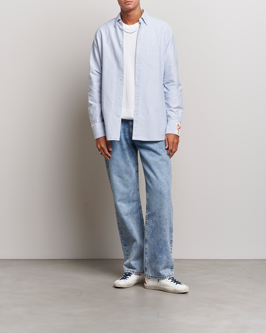 Herr | Skjortor | Golden Goose | Deluxe Brand Regular Fit Striped Oxford Shirt Light Blue