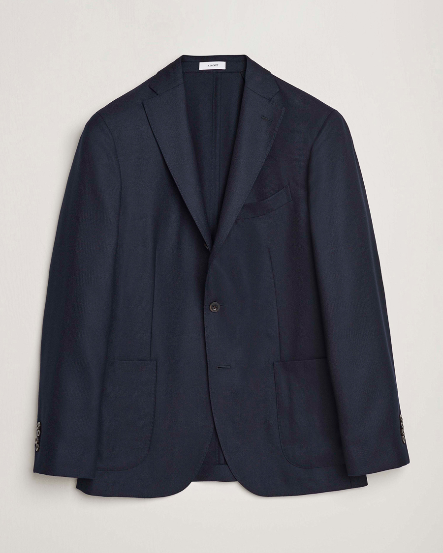 Herr | Kavajer | Boglioli | K Jacket Wool Hopsack Blazer Navy
