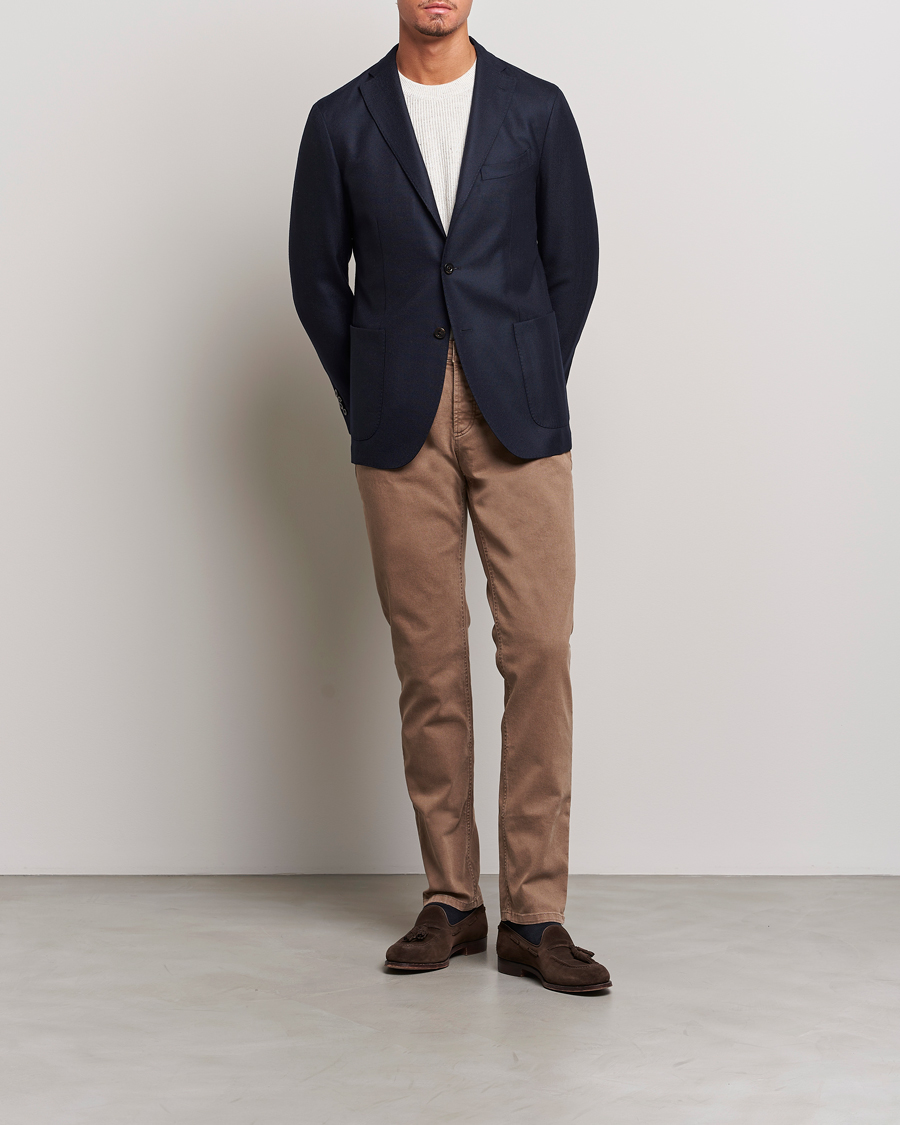 Herr | Kavajer | Boglioli | K Jacket Wool Hopsack Blazer Navy
