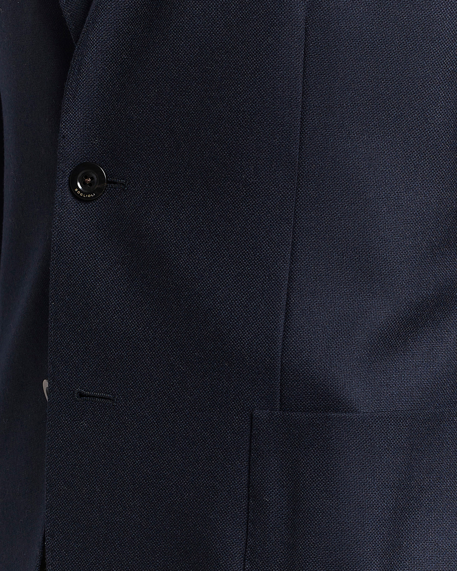 Herr | Kavajer | Boglioli | K Jacket Wool Hopsack Blazer Navy