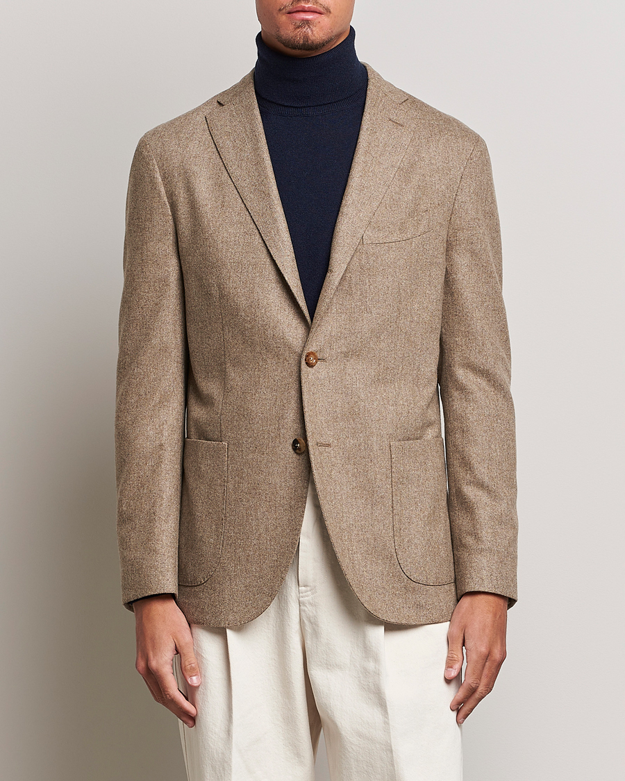 Herr | Kavajer | Boglioli | K Jacket Washed Flannel Blazer Beige