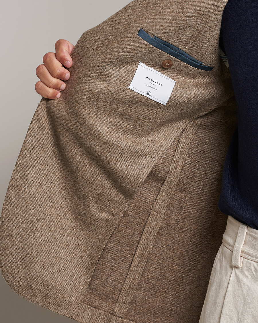 Herr | Kavajer | Boglioli | K Jacket Washed Flannel Blazer Beige