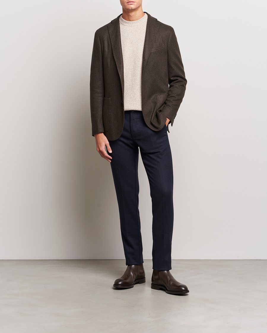 Herr | Kavajer | Boglioli | K Jacket Wool Herringbone Blazer Dark Brown