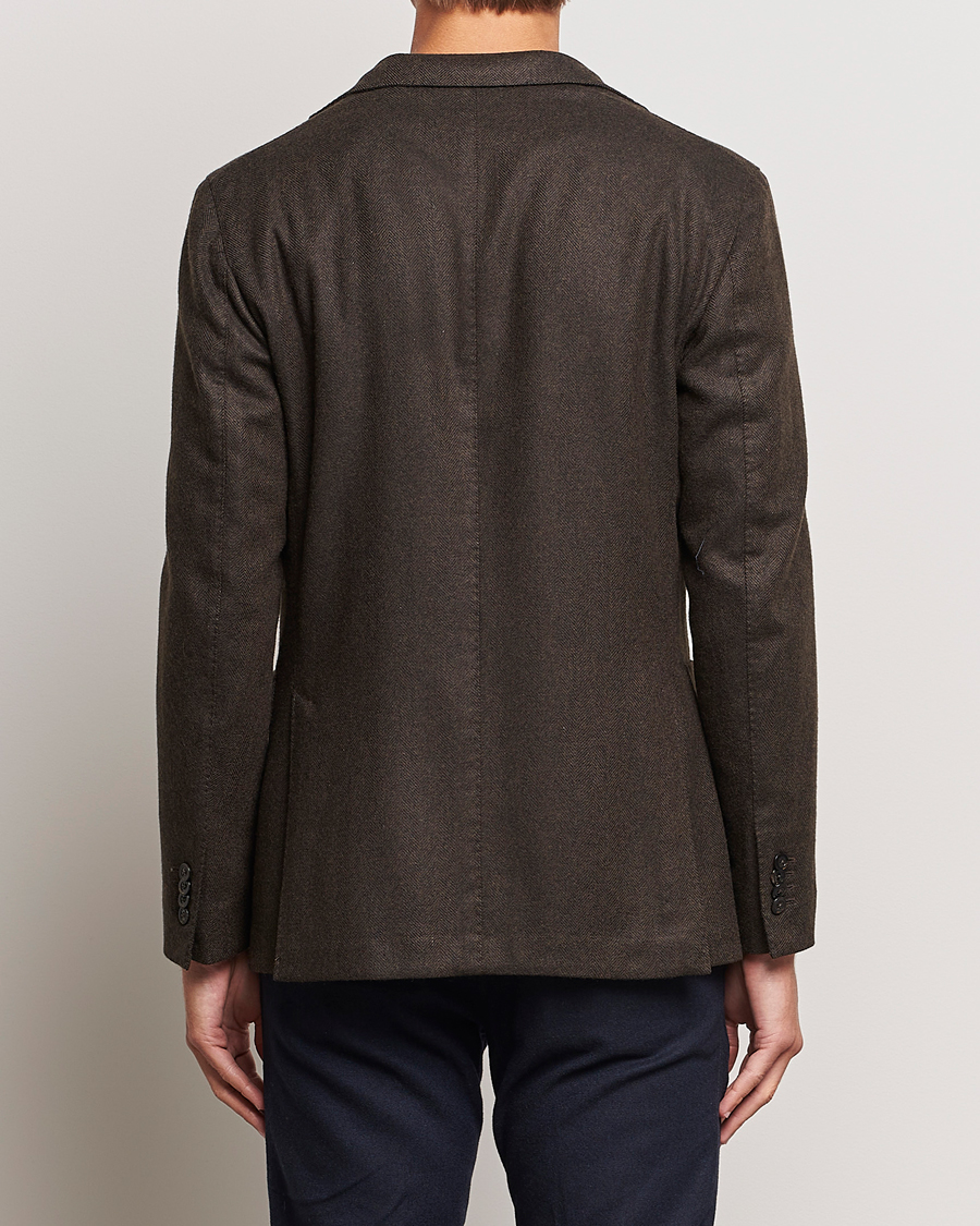 Herr | Kavajer | Boglioli | K Jacket Wool Herringbone Blazer Dark Brown