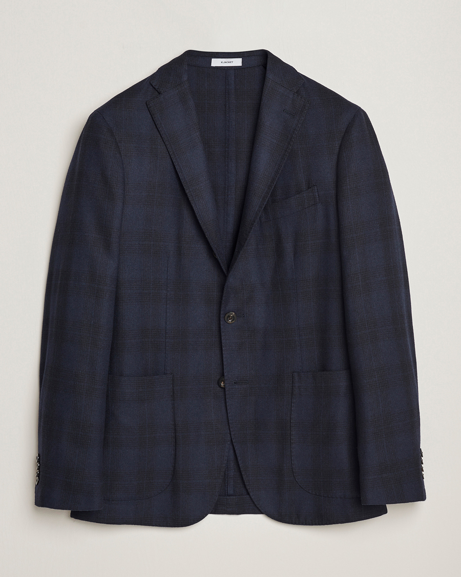 Herr | Kavajer | Boglioli | K Jacket Wool Herringbone Blazer Navy