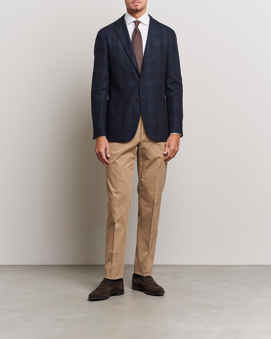 Herr | Kavajer | Boglioli | K Jacket Wool Herringbone Blazer Navy