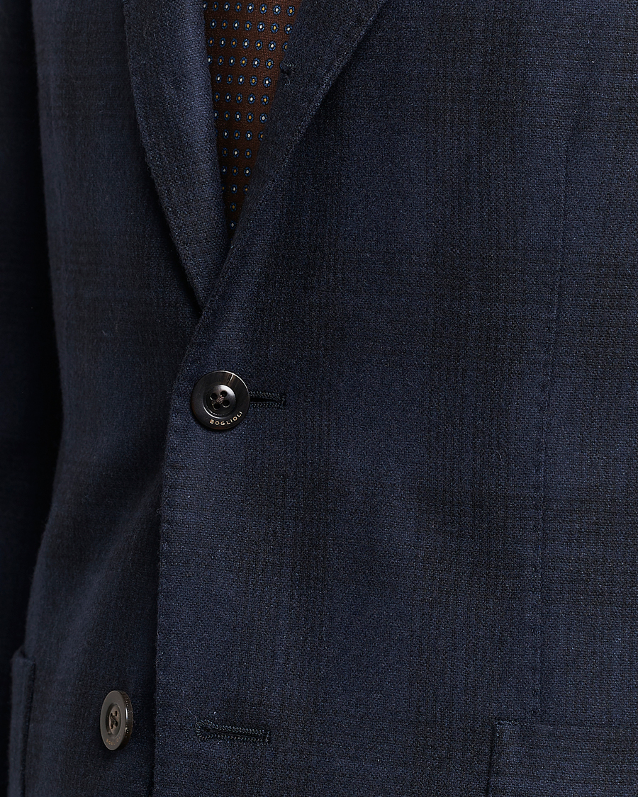 Herr | Kavajer | Boglioli | K Jacket Wool Herringbone Blazer Navy