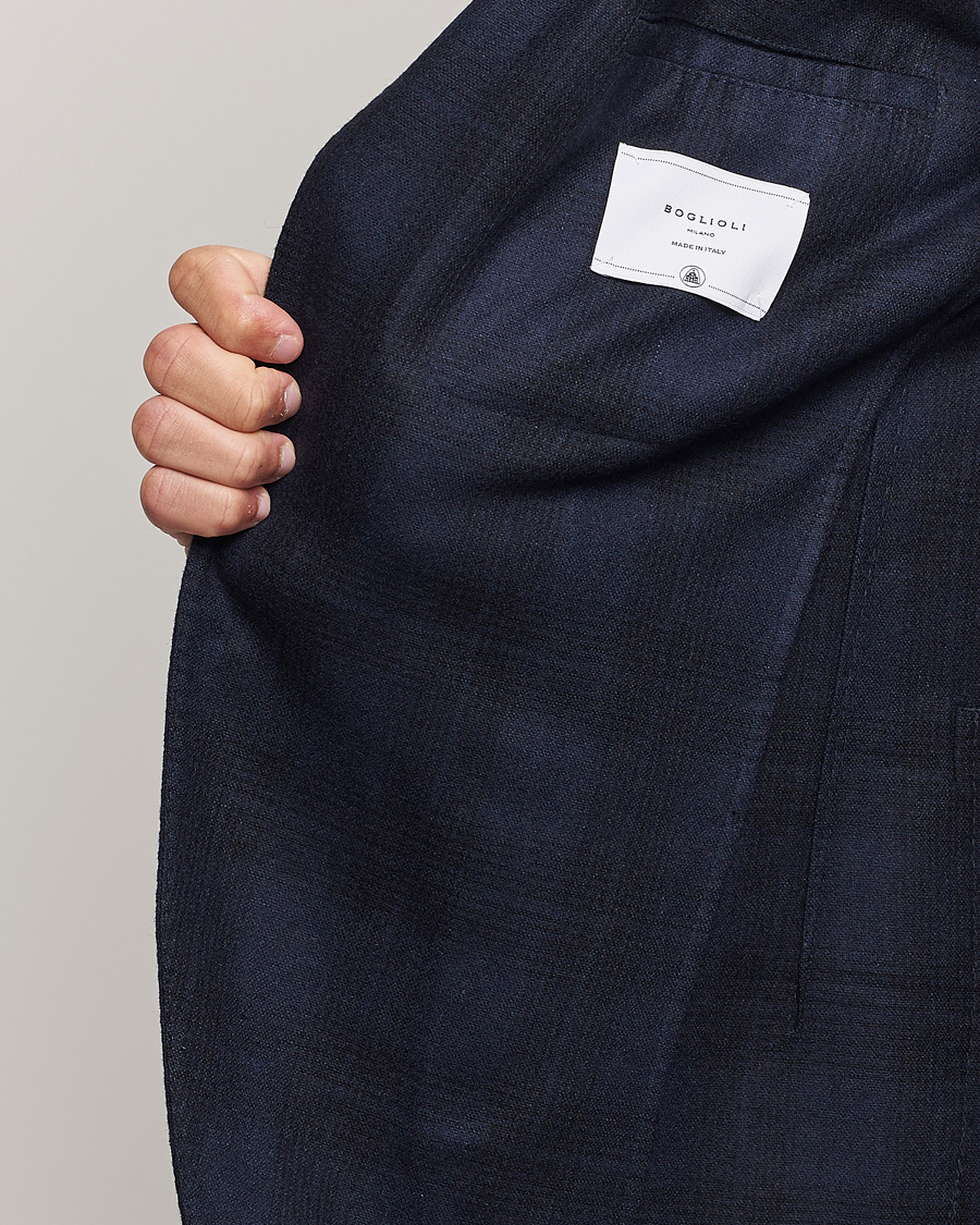 Herr | Kavajer | Boglioli | K Jacket Wool Herringbone Blazer Navy