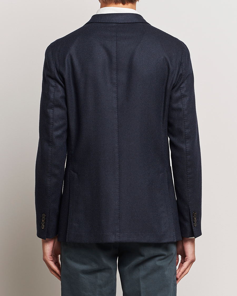 Herr | Kavajer | Boglioli | K Jacket Dyed Flannel Check Blazer Navy