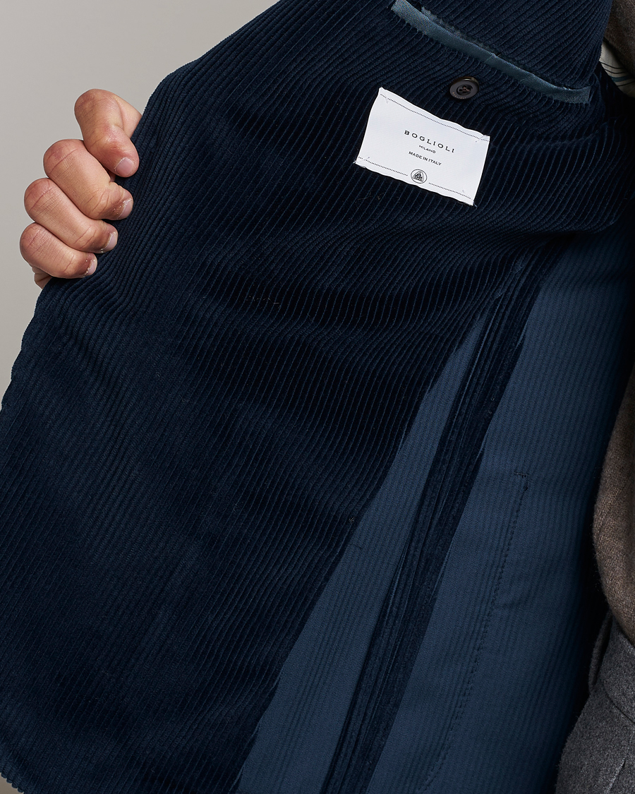 Herr | Kavajer | Boglioli | K Jacket Corduroy Blazer Navy