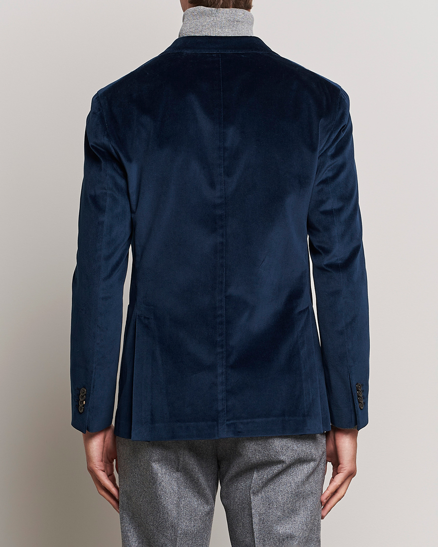 Herr | Kavajer | Boglioli | K Jacket Peak Lapel Velvet Blazer Navy