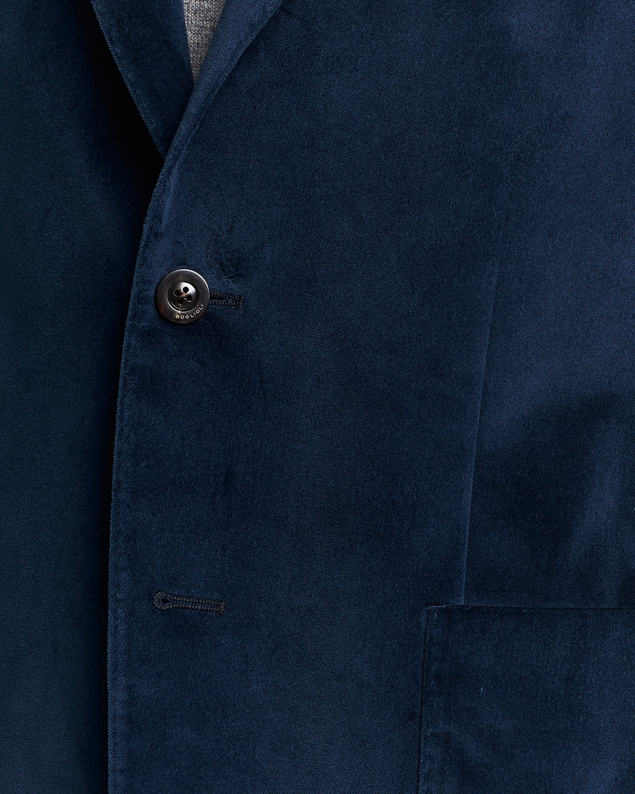 Herr | Kavajer | Boglioli | K Jacket Peak Lapel Velvet Blazer Navy