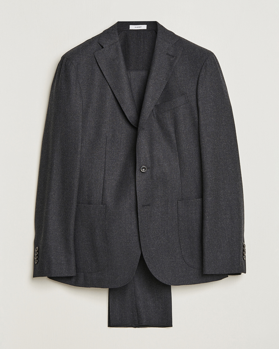 Herr | Kostymer | Boglioli | K Jacket Light Flannel Suit Dark Grey