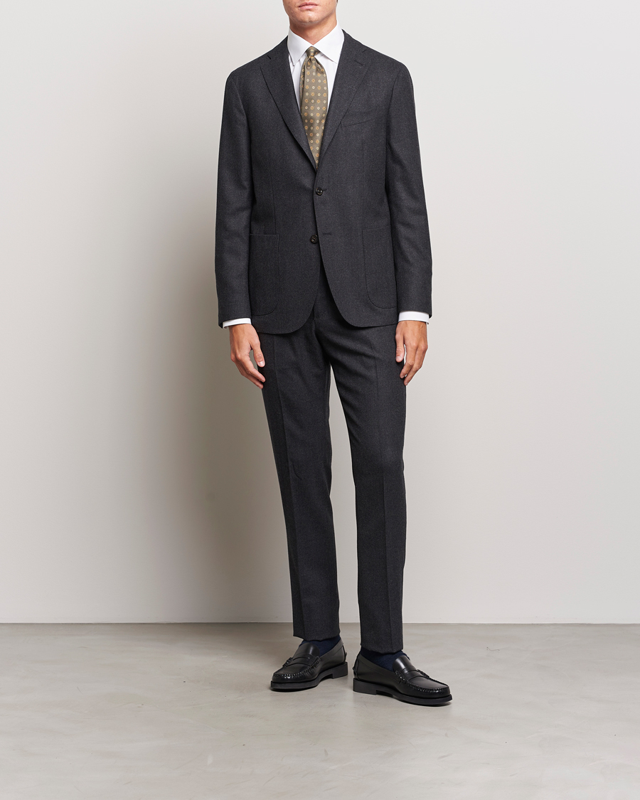 Herr | Kostymer | Boglioli | K Jacket Light Flannel Suit Dark Grey