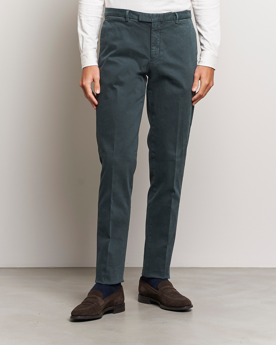 Herr | Byxor | Boglioli | Cotton Twill Trousers Navy