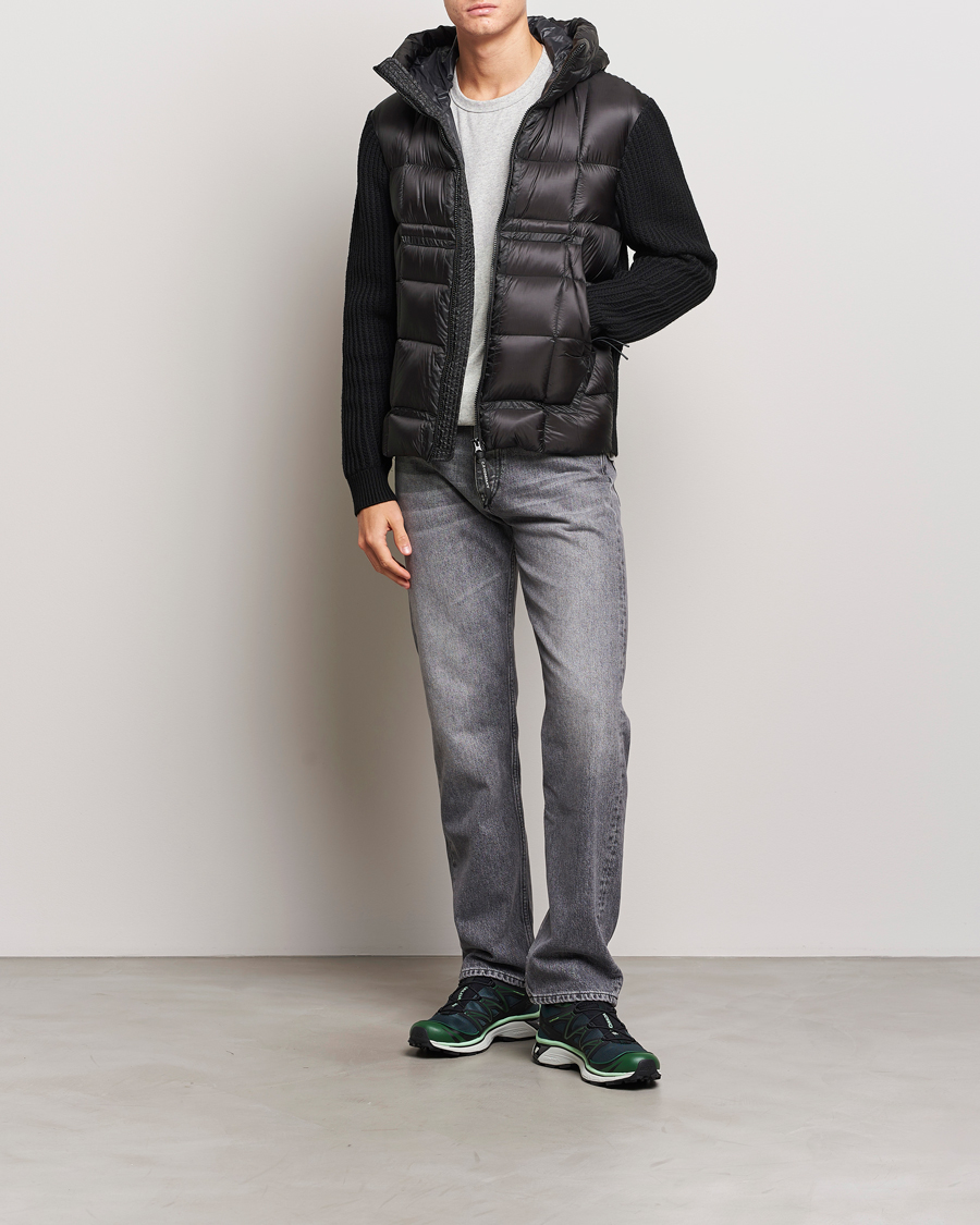 Herr | Jackor | C.P. Company | Merino Wool Padded Hybrid Hood Jacket Black